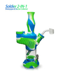Waxmaid Soldier 2 in 1 Water Pipe & Dab Straw - Color May Vary - (1 Count)