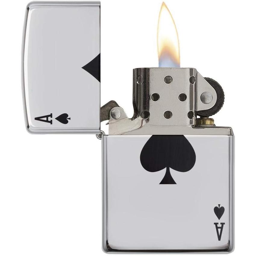 ZIPPO Ace of Spades Chrome Lighter - (1 Count)