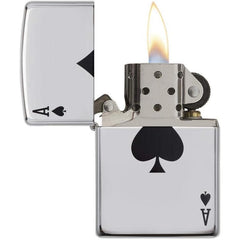 ZIPPO Ace of Spades Chrome Lighter - (1 Count)