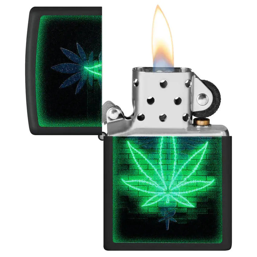 ZIPPO  Black Light Gleaming Leaf Design Lighter - (1 Count)