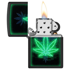 ZIPPO  Black Light Gleaming Leaf Design Lighter - (1 Count)