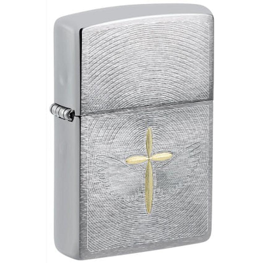 ZIPPO Cross Brushed Chrome Lighter - (1 Count)