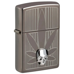 ZIPPO Leaf and Skull Black Ice Lighter - (1 Count)