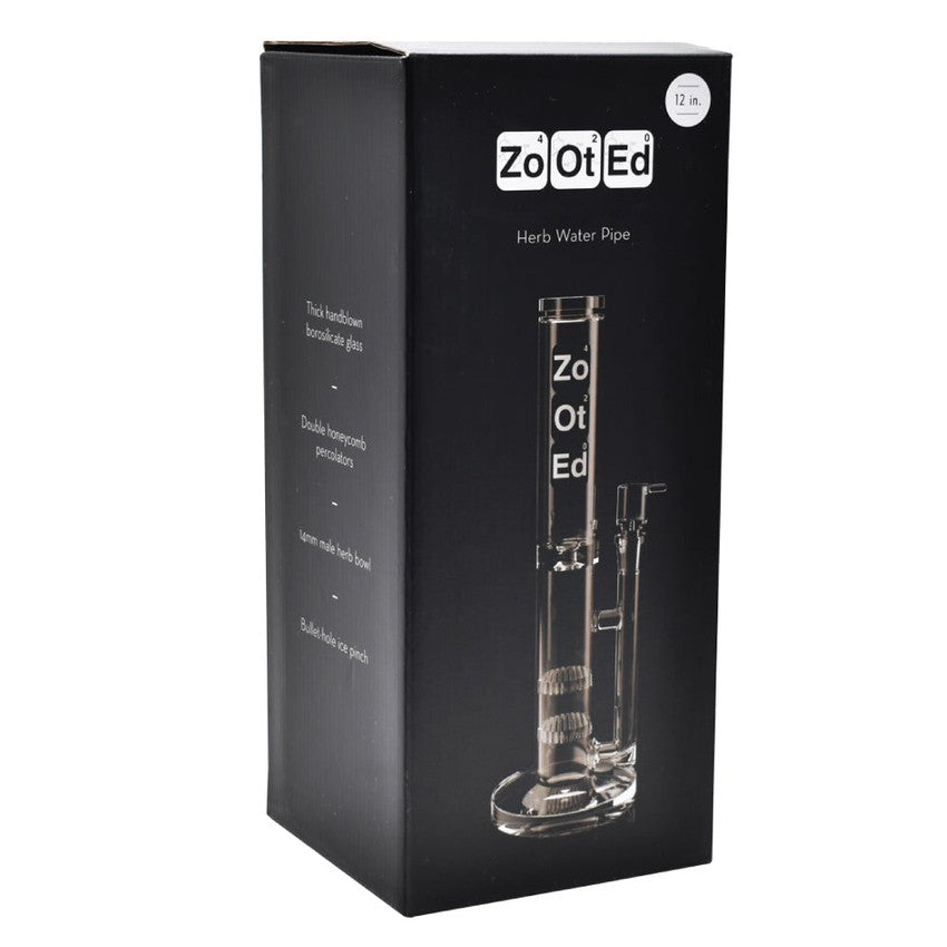 Zooted Brandz -  12" Double Honeycomb Tube Water Pipe - (1 Count)