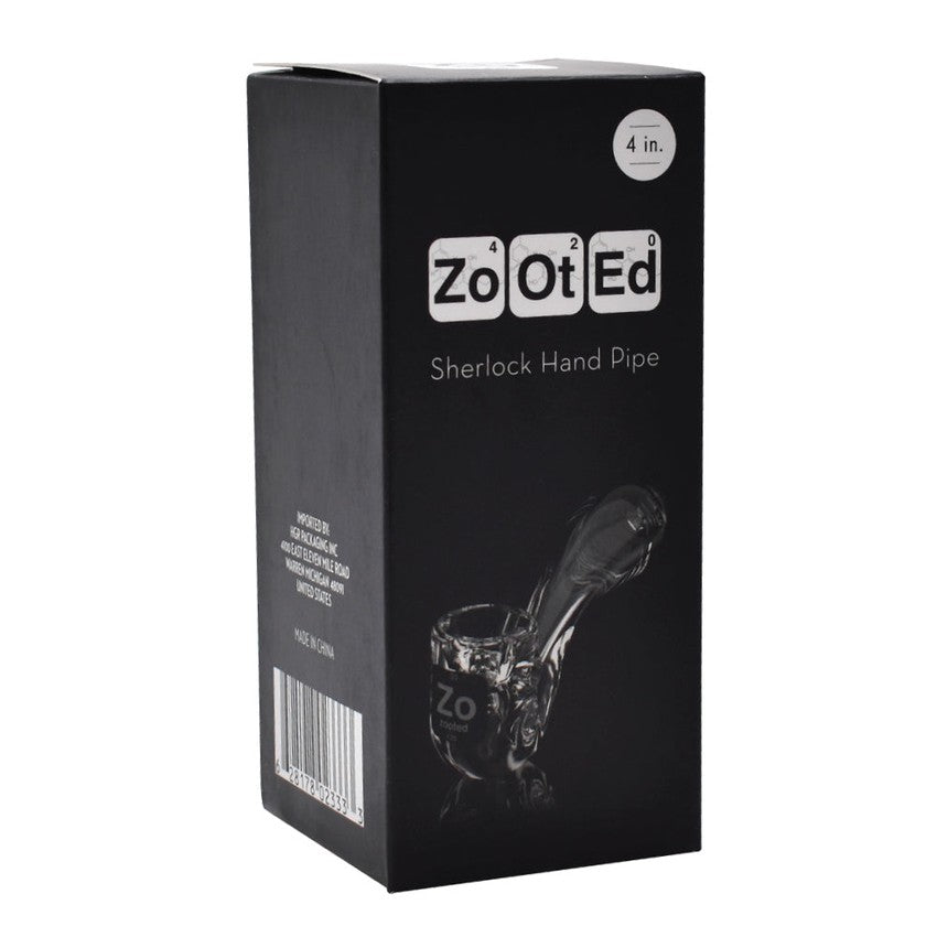 Zooted Brandz - 4" Sherlock Hand Pipe - (1 Count)
